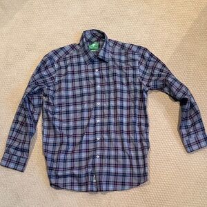 Classic Blue Plaid Men's Button Down Shirt